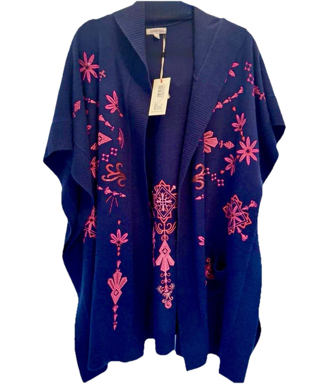 Johnny Was O/S Cashmere Hooded Poncho Wrap Cape Shawl Cardigan One Size $528 Ret Johnny Was