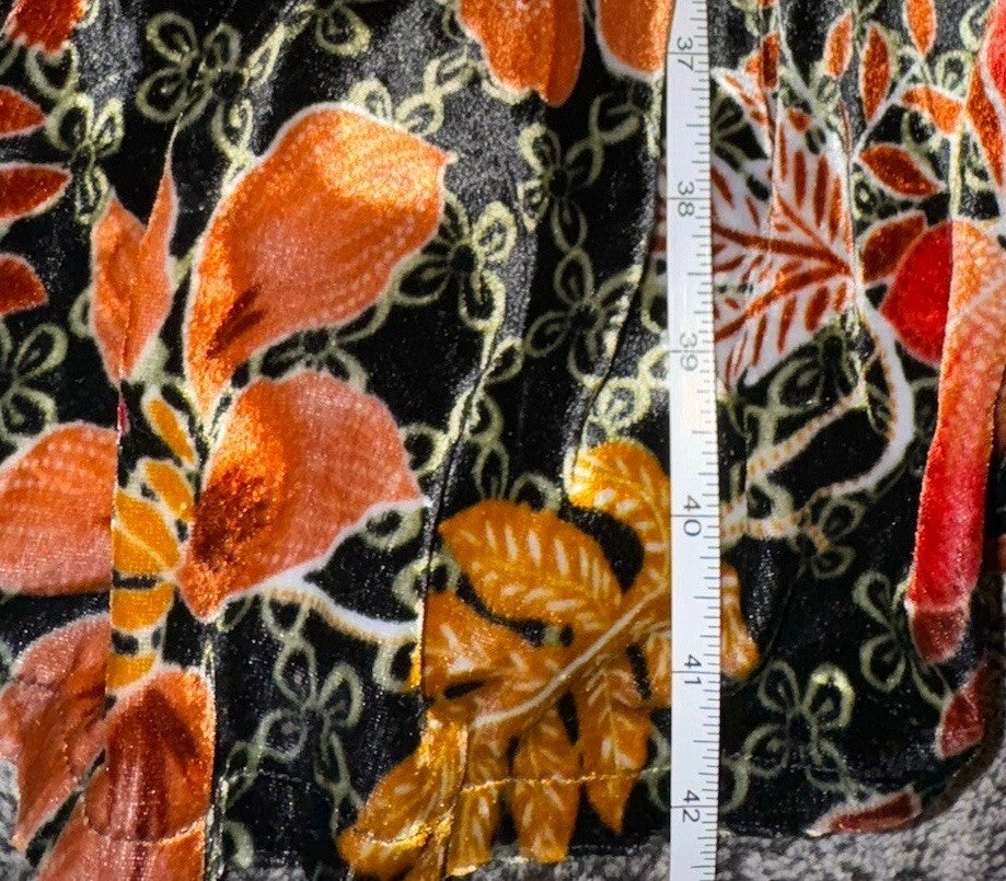 Johnny Was 3X Velvet Mini Dress Tiered Fall Colors Babydoll Beaded Tassels Johnny Was