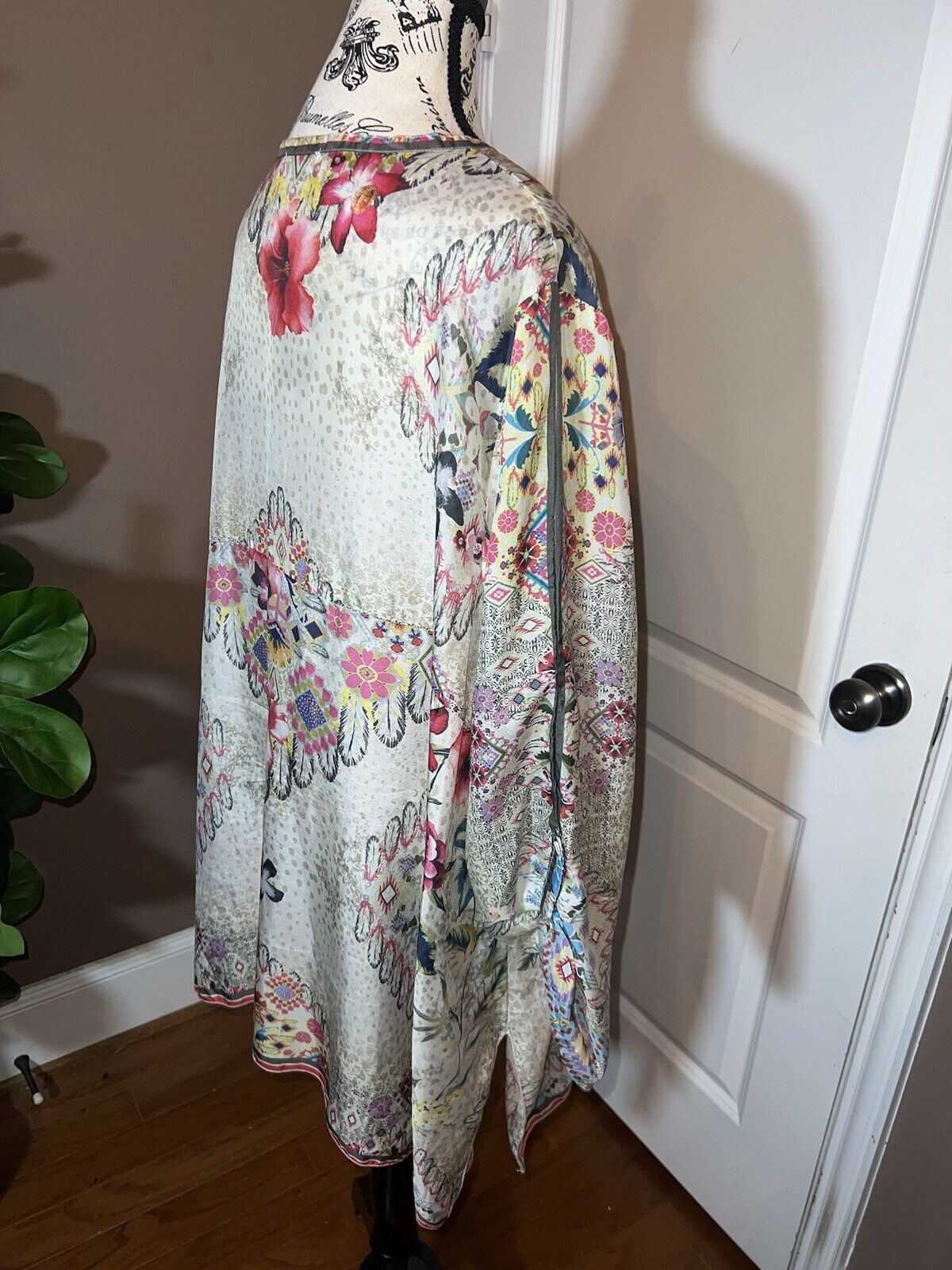 Silk Johnny Was Tunic Top 2xl 100% Silk Soft and Flowy