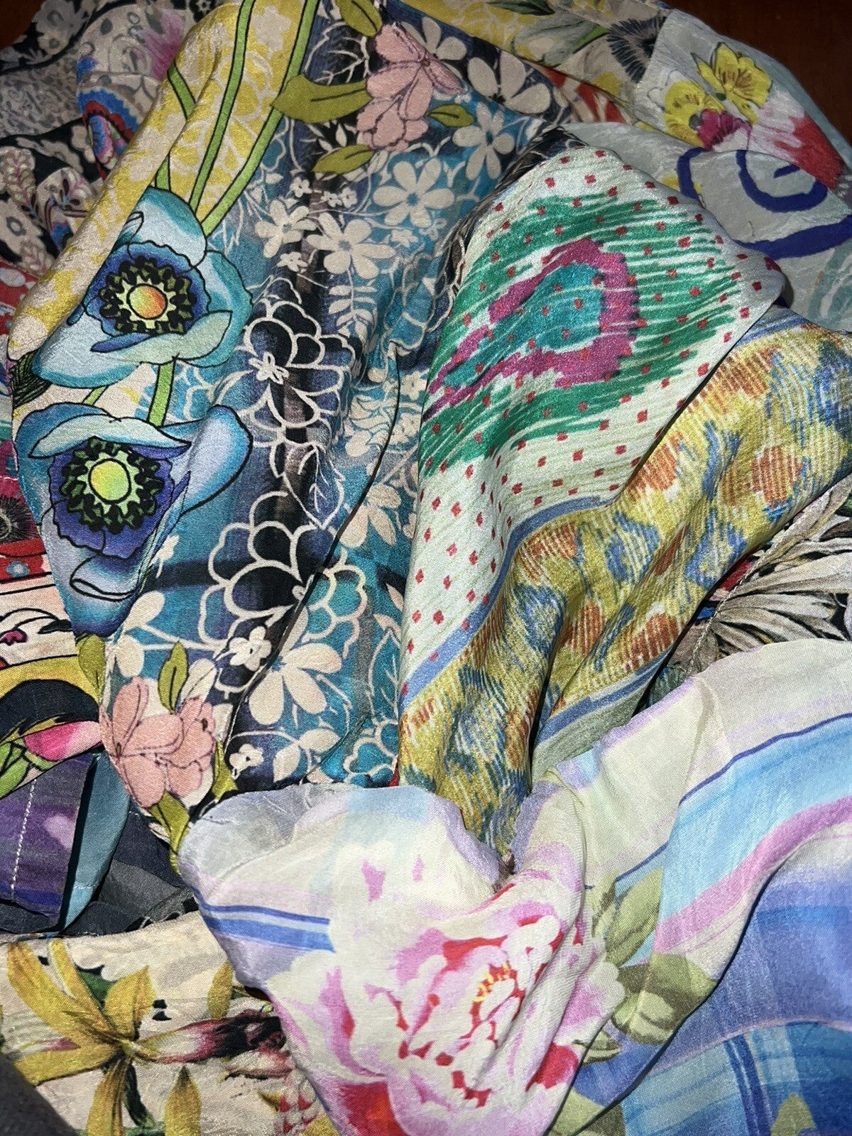 Johnny Was XL 100% Silk Kimono Top Wrap Jacket Lightweight Cool Summer BOHO Johnny Was