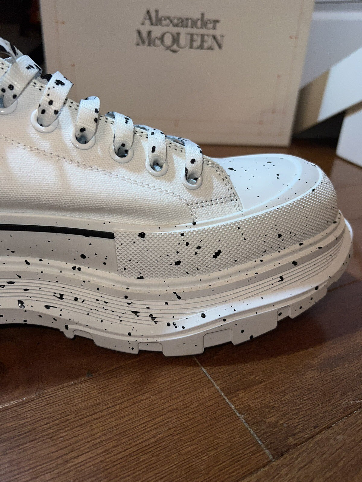 Alexander McQueen Tread Slick Speckled Sneakers  Retail $720 sz 49 US 16 4 Alexander McQueen