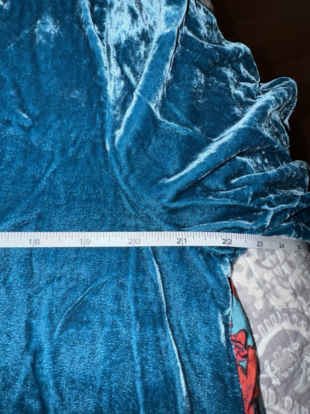 2 pc Johnny Was Large Teal Blue Velvet & Silk Tunic Top FREE Matching Undershirt Johnny Was