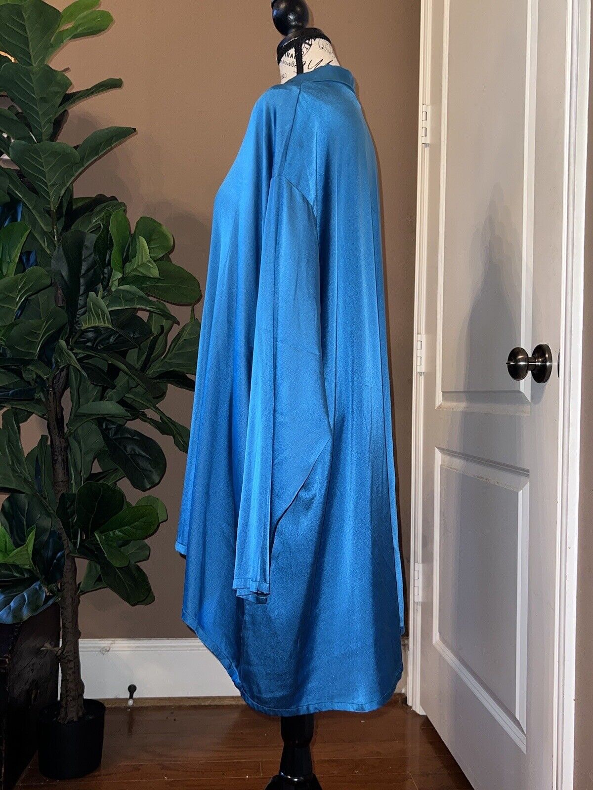 Bryn Walker Blue Silk 3x Dress Shirt Long Sleeve Button Up Tunic Top