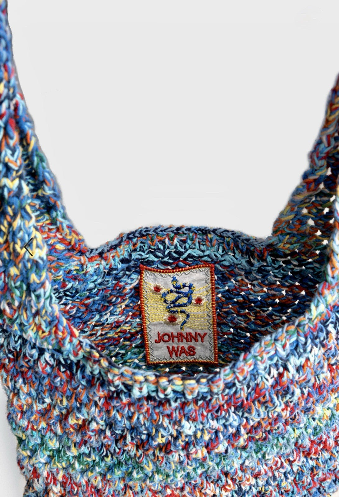 Johnny Was Multicolor Sling Bag Crochet Slouch Hobo Tote Purse Crossbody Johnny Was