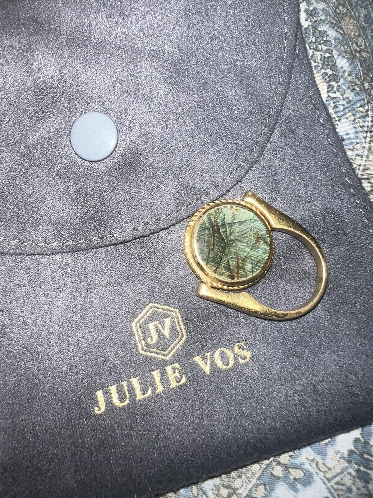 Julie Vos Coin Revolving Ring W/ Labradorite & Pegasus Two In One Sz 7 RARE