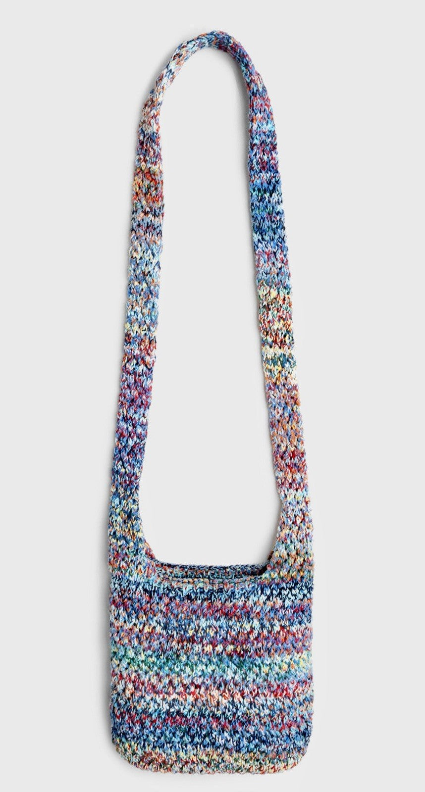 Johnny Was Multicolor Sling Bag Crochet Slouch Hobo Tote Purse Crossbody Johnny Was