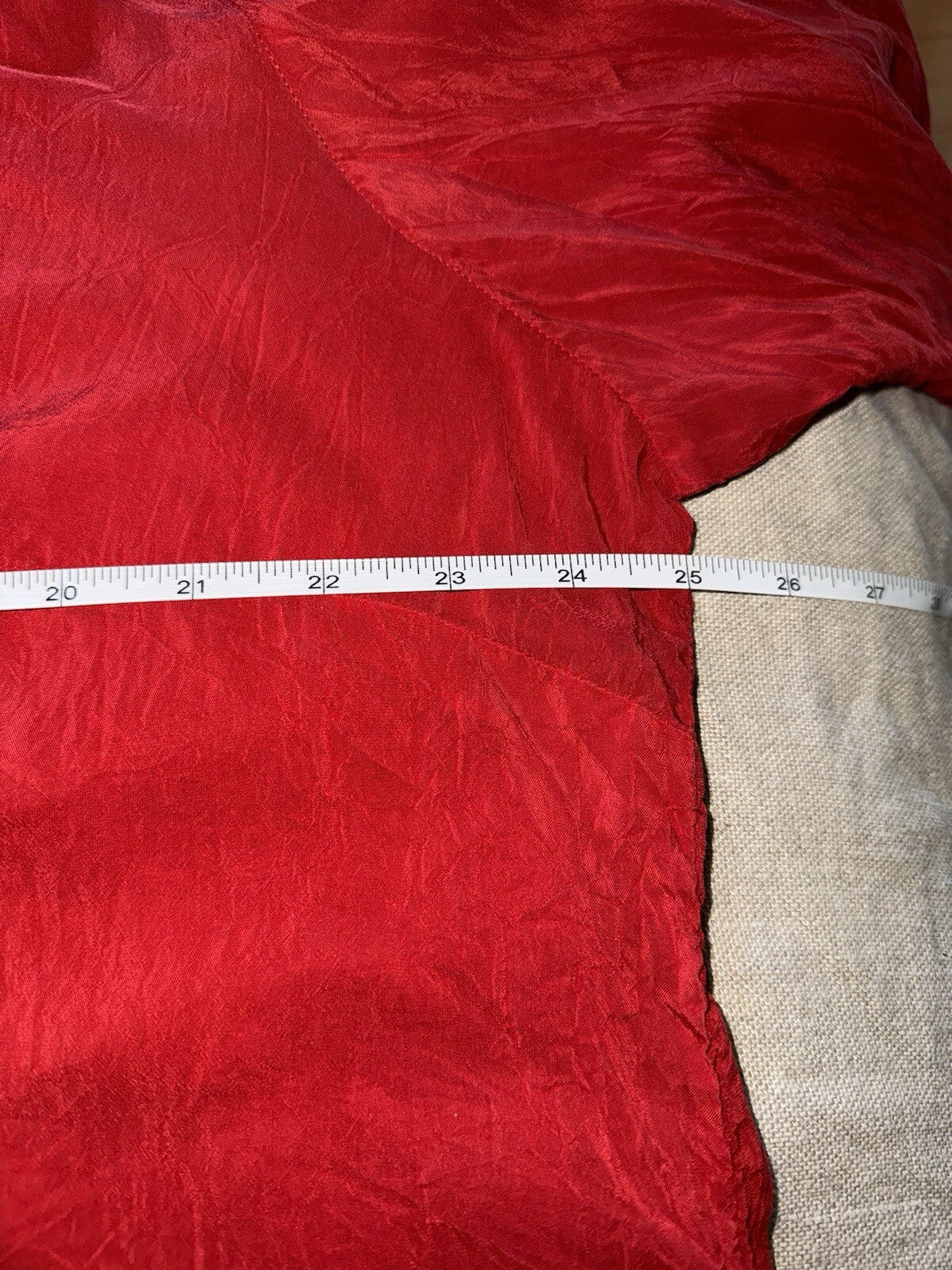 Johnny Was 1X Peasant Top Blouse Red Silky Lightweight Cool Embroidered Tunic Johnny Was