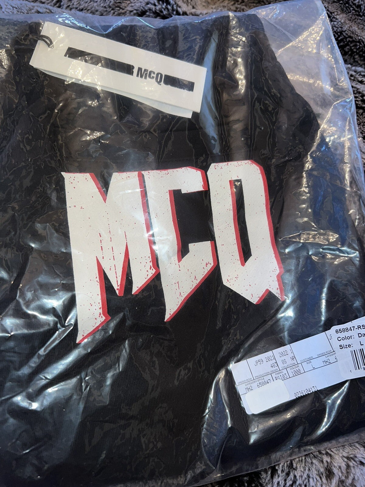 Alexander McQueen MCQ Tour Logo Sweatshorts Shorts Black  L  Retail $285 Alexander McQueen