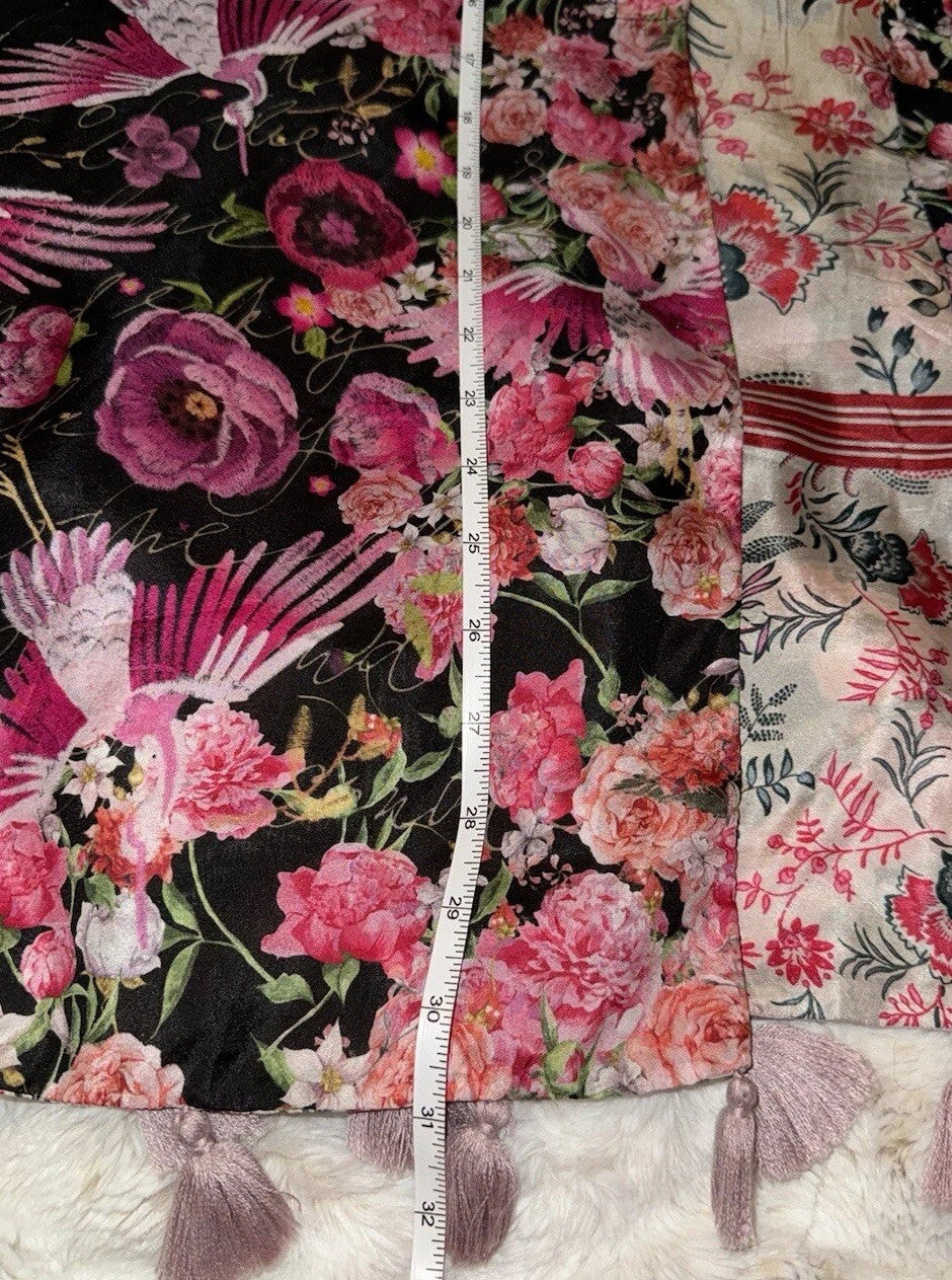 Johnny Was O/S 100% Silk Poncho Wrap Kimono Top Western Texas Native American Johnny Was