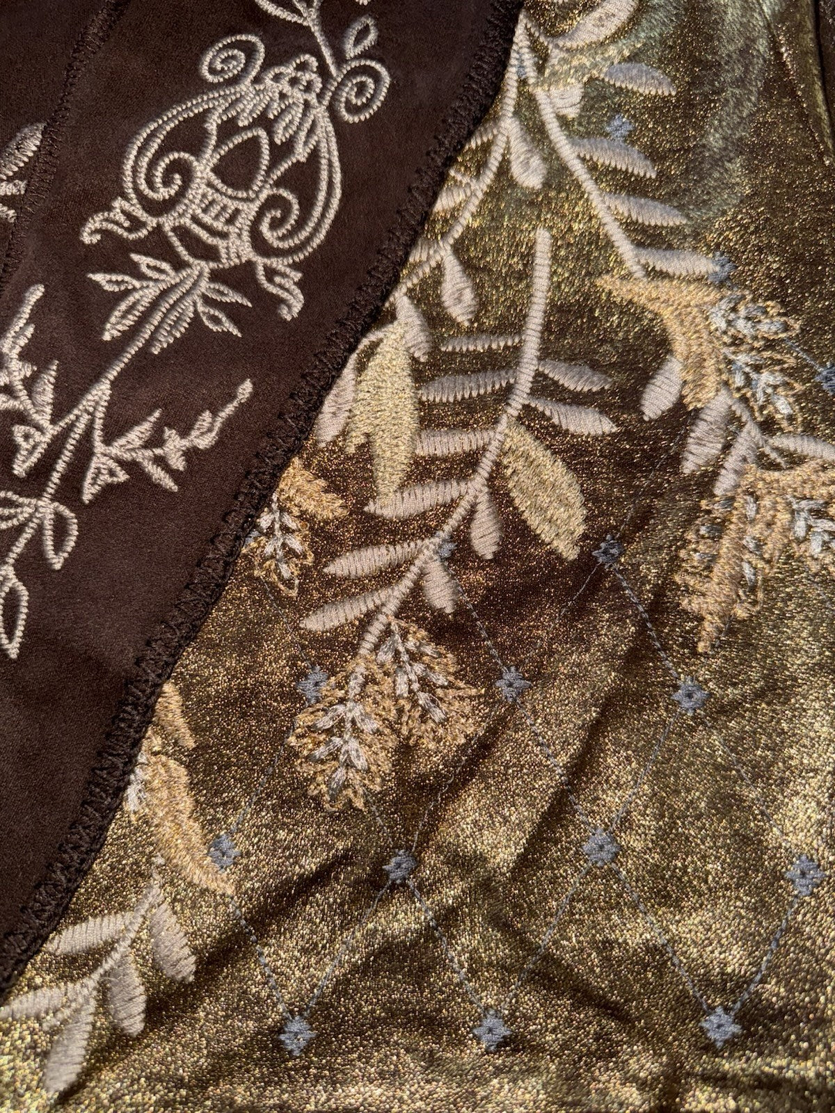 Johnny Was 2X Plus Gold & Brown Metallic Jacket Coat Wrap Sweater BOHO Johnny Was