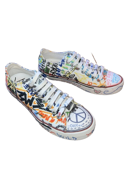 Vetements White Graffiti Low Top Sneakers Sz 35 W/ Box $780 Retail US Shipping