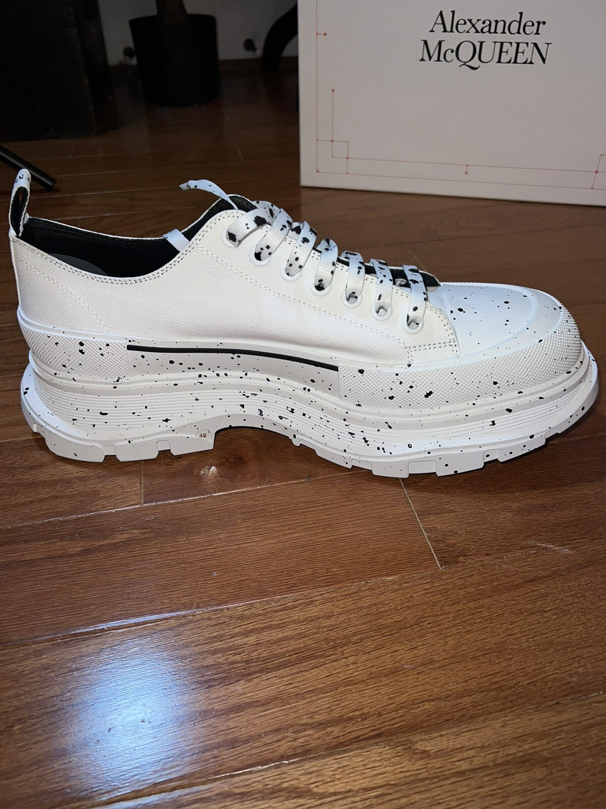 Alexander McQueen Tread Slick Speckled Sneakers  Retail $720 sz 49 US 16 4 Alexander McQueen