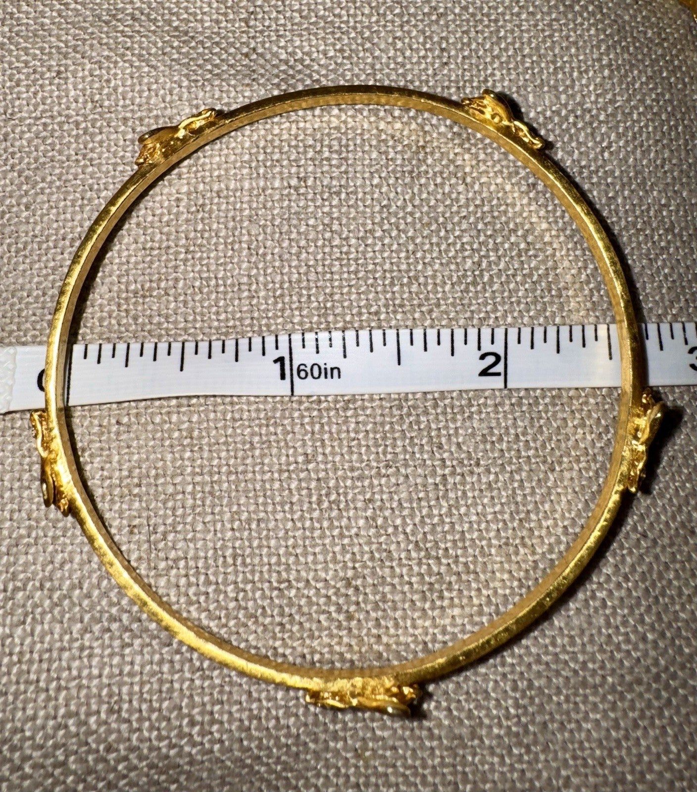 Julie Vos 2 Pc Bee Bangle Bracelets Clear Crystal Embellished 24k Gold Plate Julie Vos