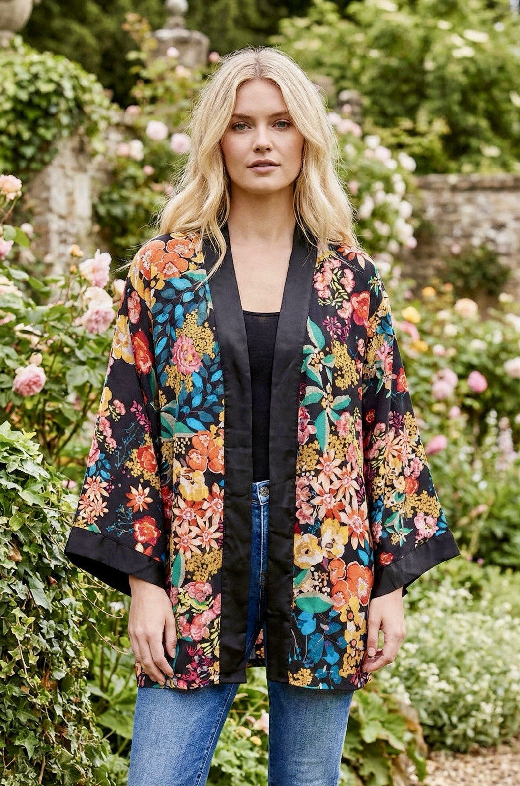 Johnny Was XL 1X Reversible KIMONO Jacket Coat Wrap Duster Embroidery STUNNING Johnny Was