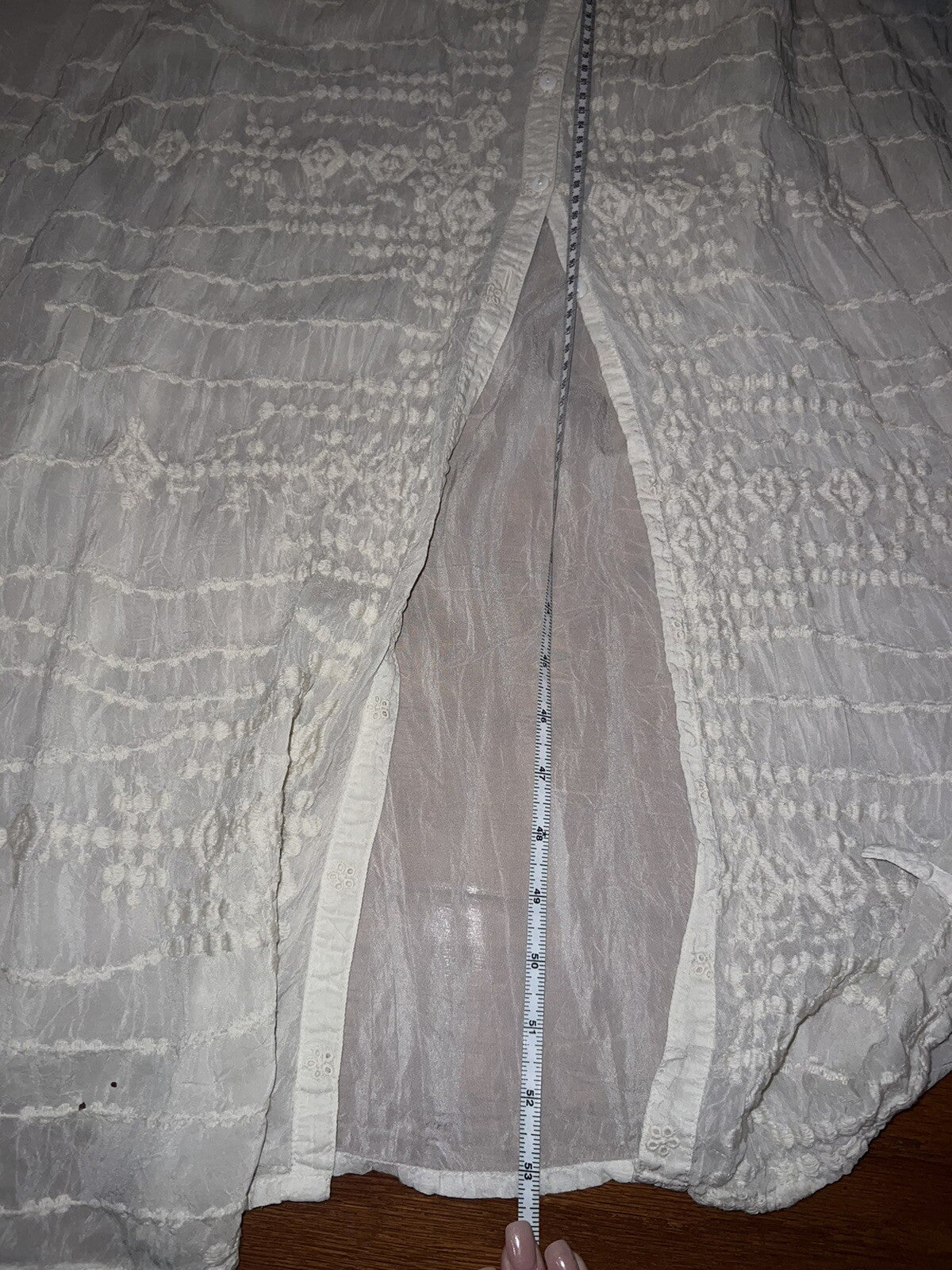 Johnny Was 2X Ivory Maxi Dress Silky Embroidery & Lace Kimono BOHO Beach Wedding Johnny Was