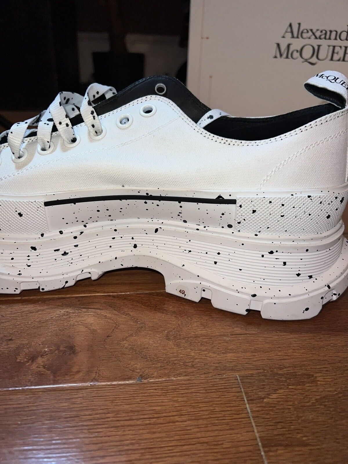 Alexander McQueen Tread Slick Speckled Sneakers  Retail $720 sz 49 US 16 4