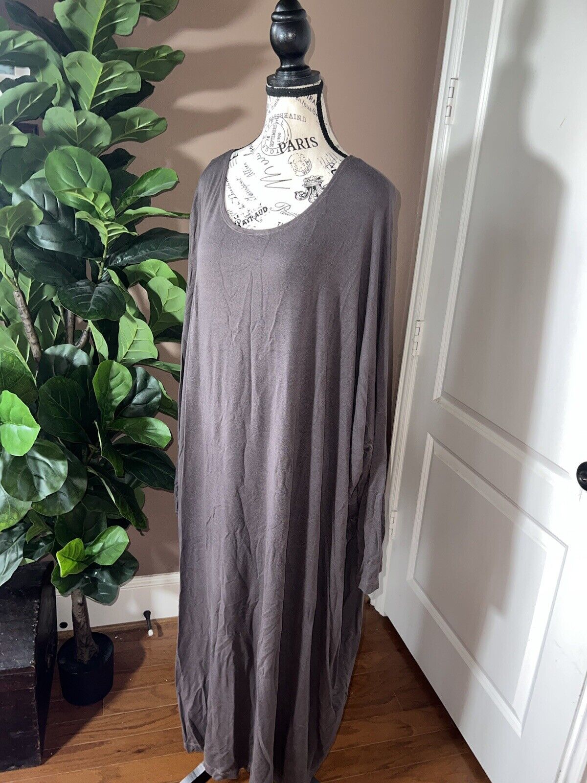 Bryn Walker Chocolate Brown Dolman Sleeve Maxi Dress Batwing 3X 3XL MSRP$198