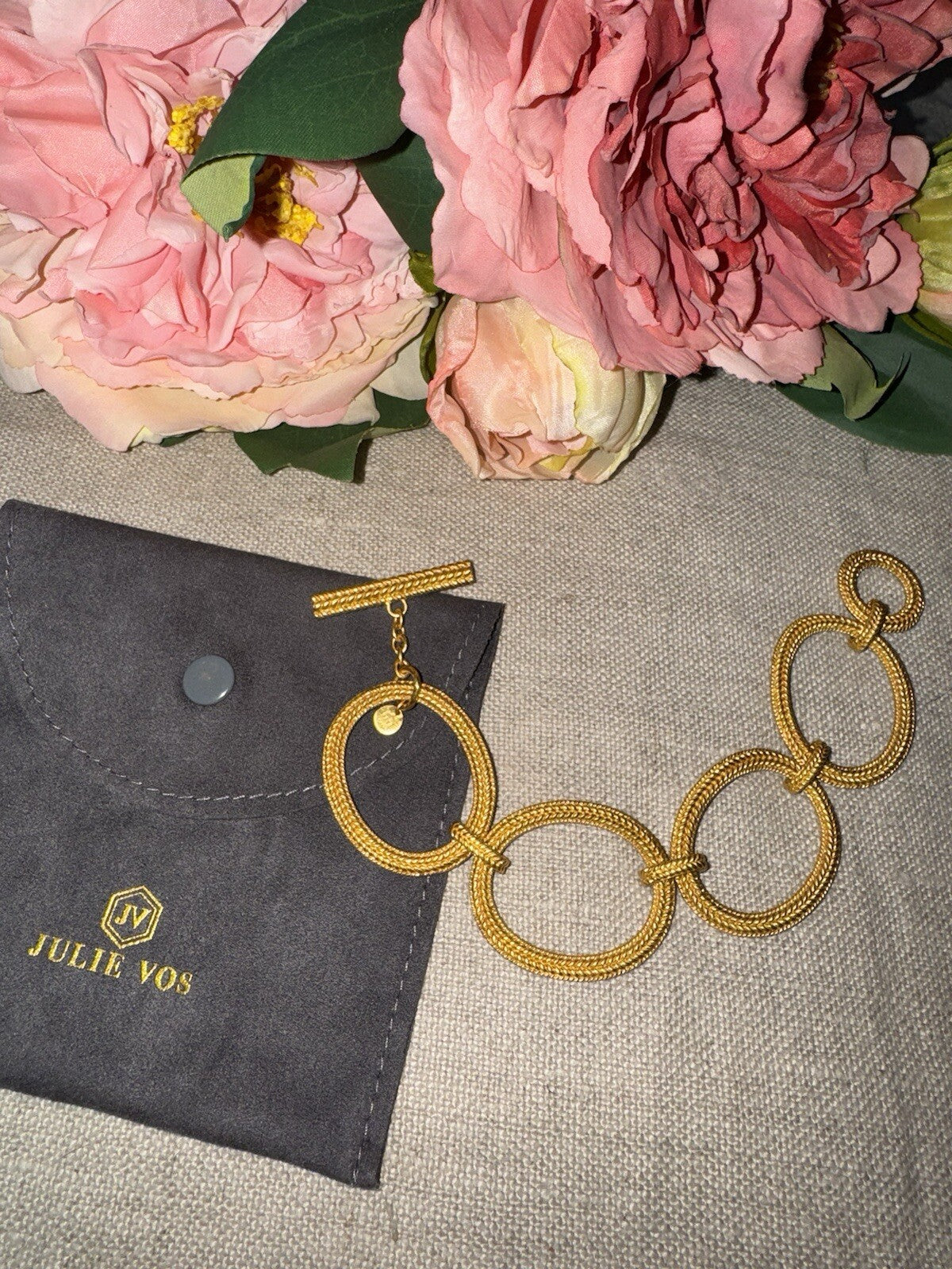 Julie Vos Open Link 24k Gold Plated Toggle Chain Bracelet Julie Vos