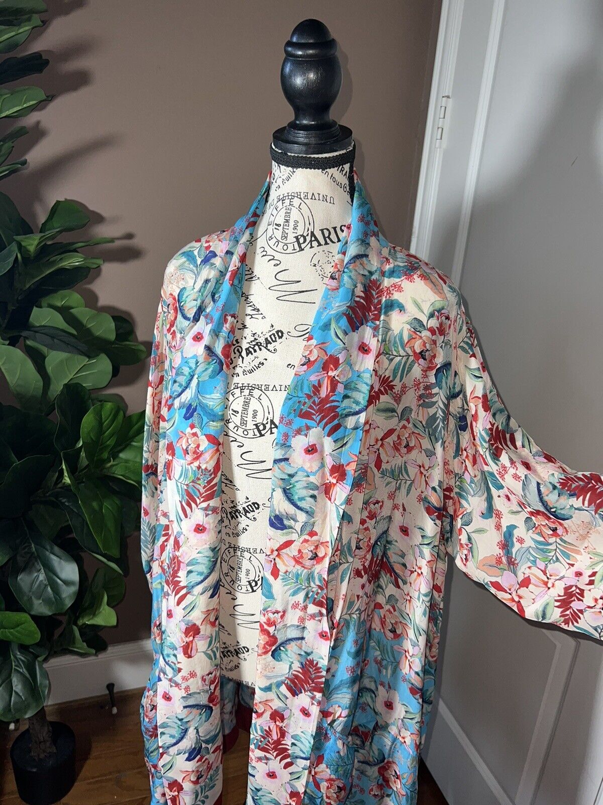 Johnny Was Silky Kimono Gorgeous Flowy & Elegant Sz XL 1X 1XL