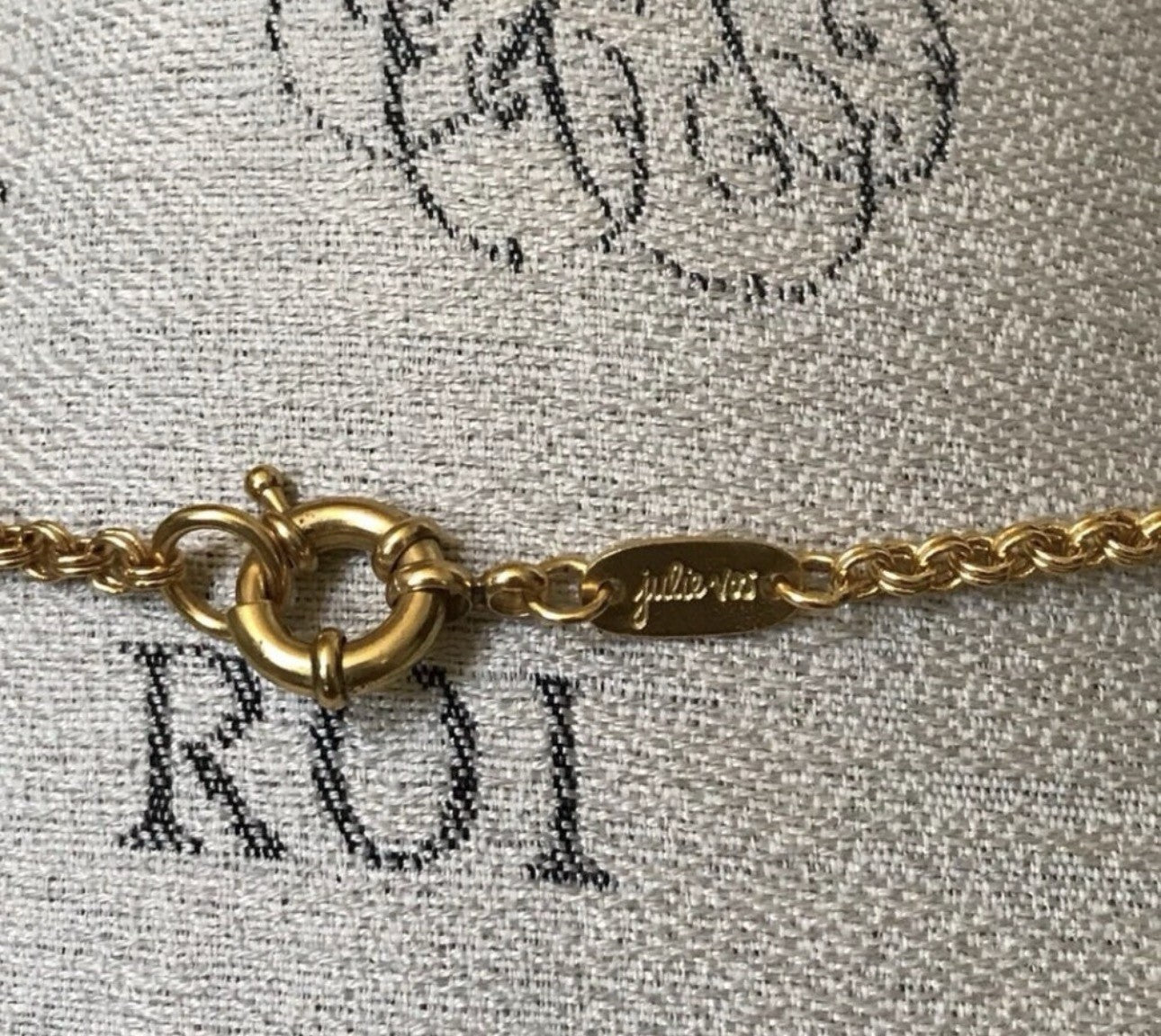 Julie Vos Pearl Statement Necklace Link & 3D Pendant 24k Plated $395 Retail Julie Vos