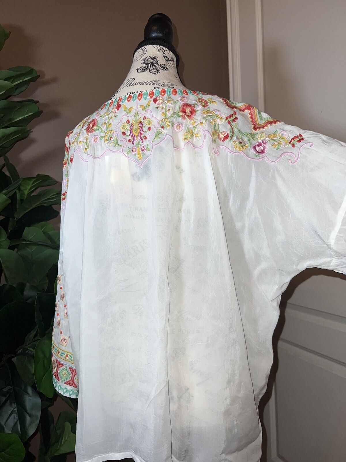 Johnny Was Heavily Embroidered Tunic Sz XXL (2X 2XL) SPRING EASTER