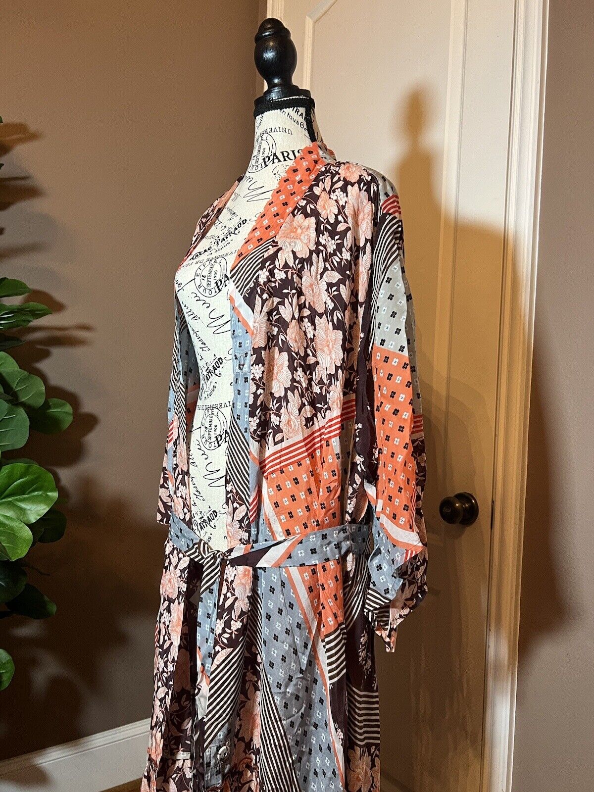 Johnny Was Sz XXL 2X Long Silky Duster Kimono    Full Length