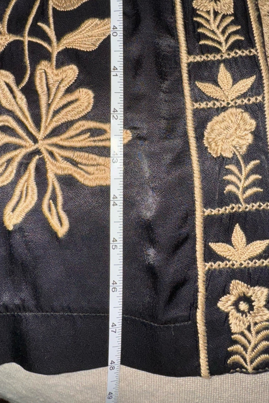 Johnny Was L Black & Gold Long Kimono Duster Embroidered Jacket Coat Wrap Johnny Was