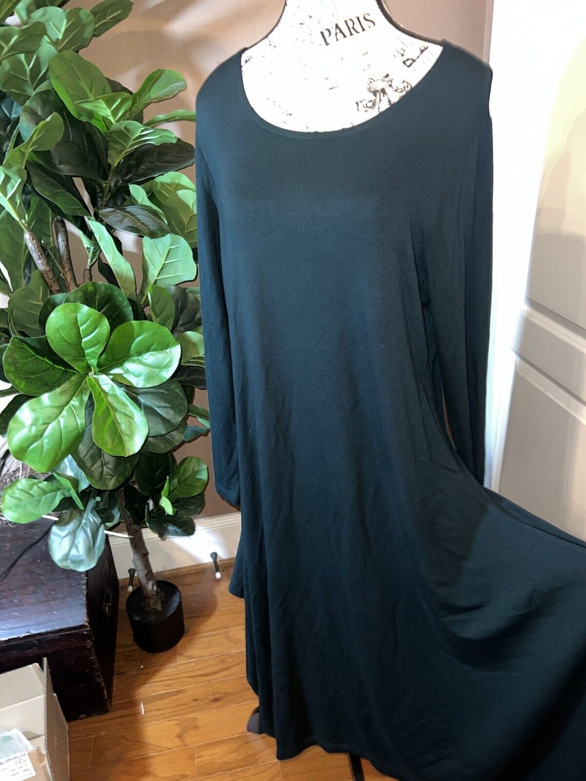 Bryn Walker Green Dolman Sleeve Maxi Dress Batwing L Large  MSRP $198