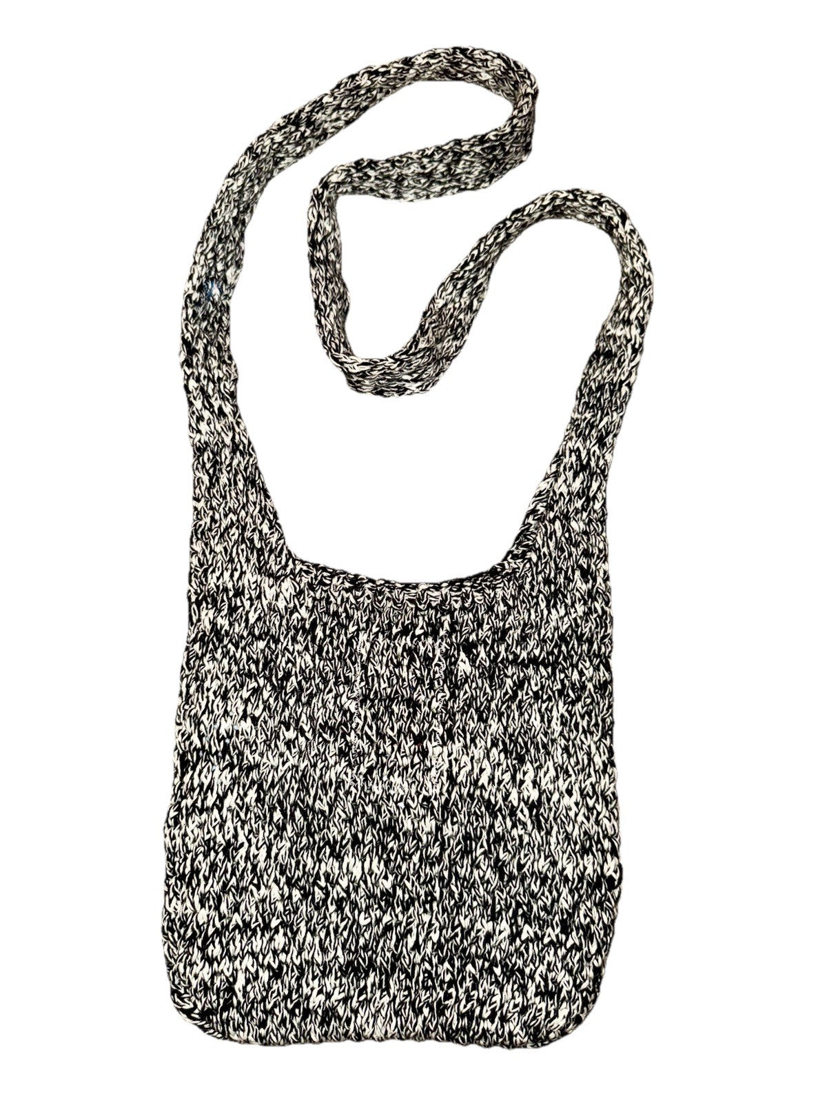 Johnny Was Black & White Sling Bag Crochet Slouch Hobo Tote Purse Crossbody Johnny Was