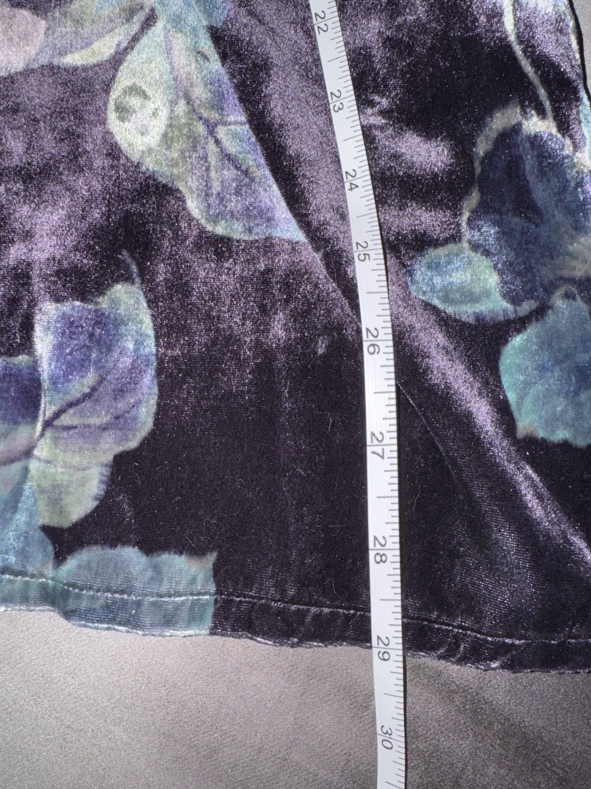 Johnny Was L Large Blue Velvet Peasant Blouse Shirt Tunic Top BOHO Roses Johnny Was