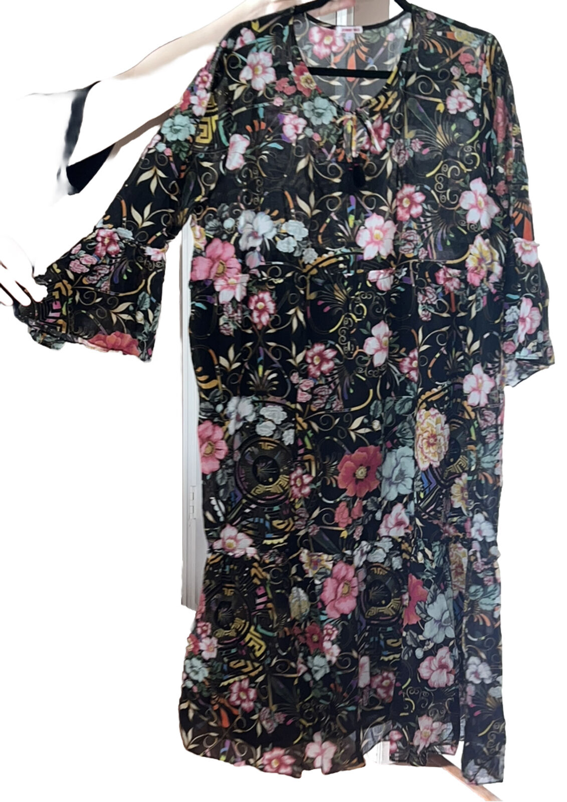 Johnny Was Beautiful Floral MIDI Dress  Sz XL