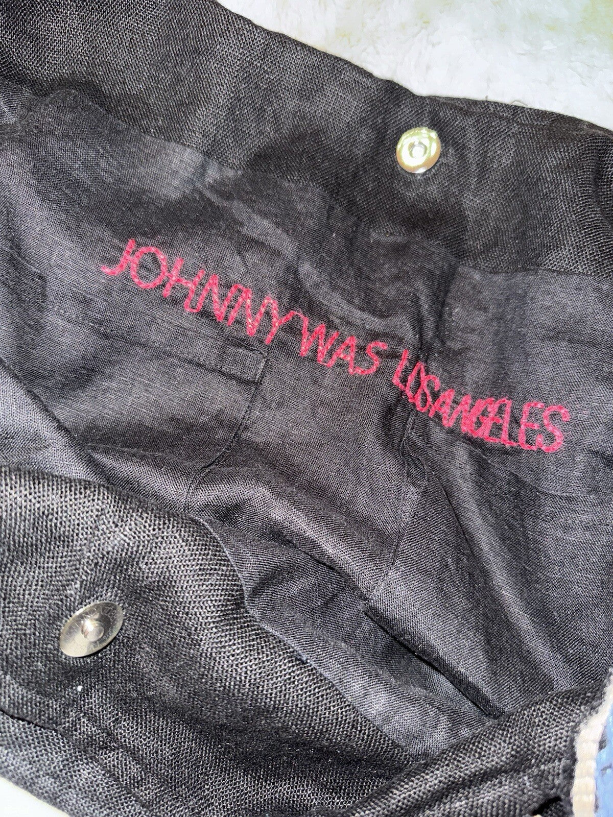 Johnny Was Large Black Embroidered Hobo Bag Tote Purse Crossbody Snakes & Roses Johnny Was