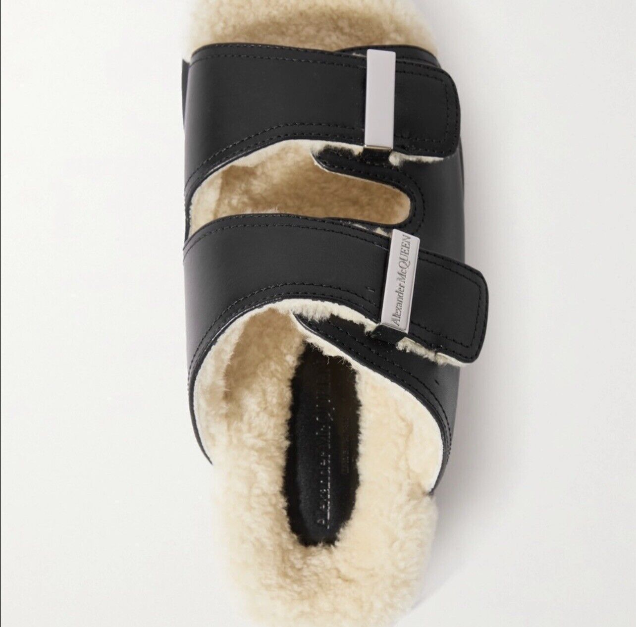 Alexander McQueen Shearling Lined Hybrid Slide  sz  43  US 10 Retail $730