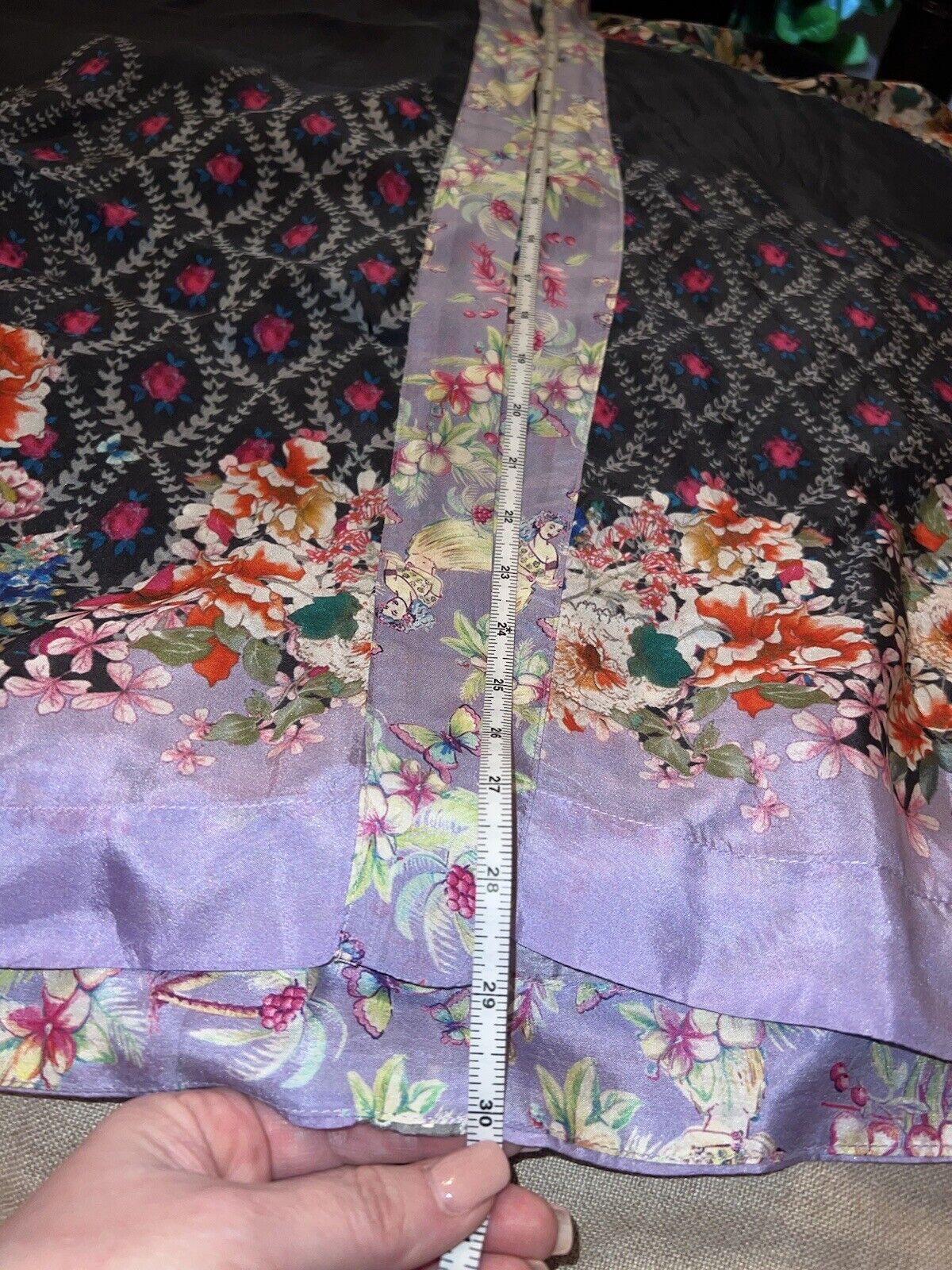 Johnny Was 100% Silk Kimono Sz L Large Gorgeous Floral Pattern & Vibrant Colors