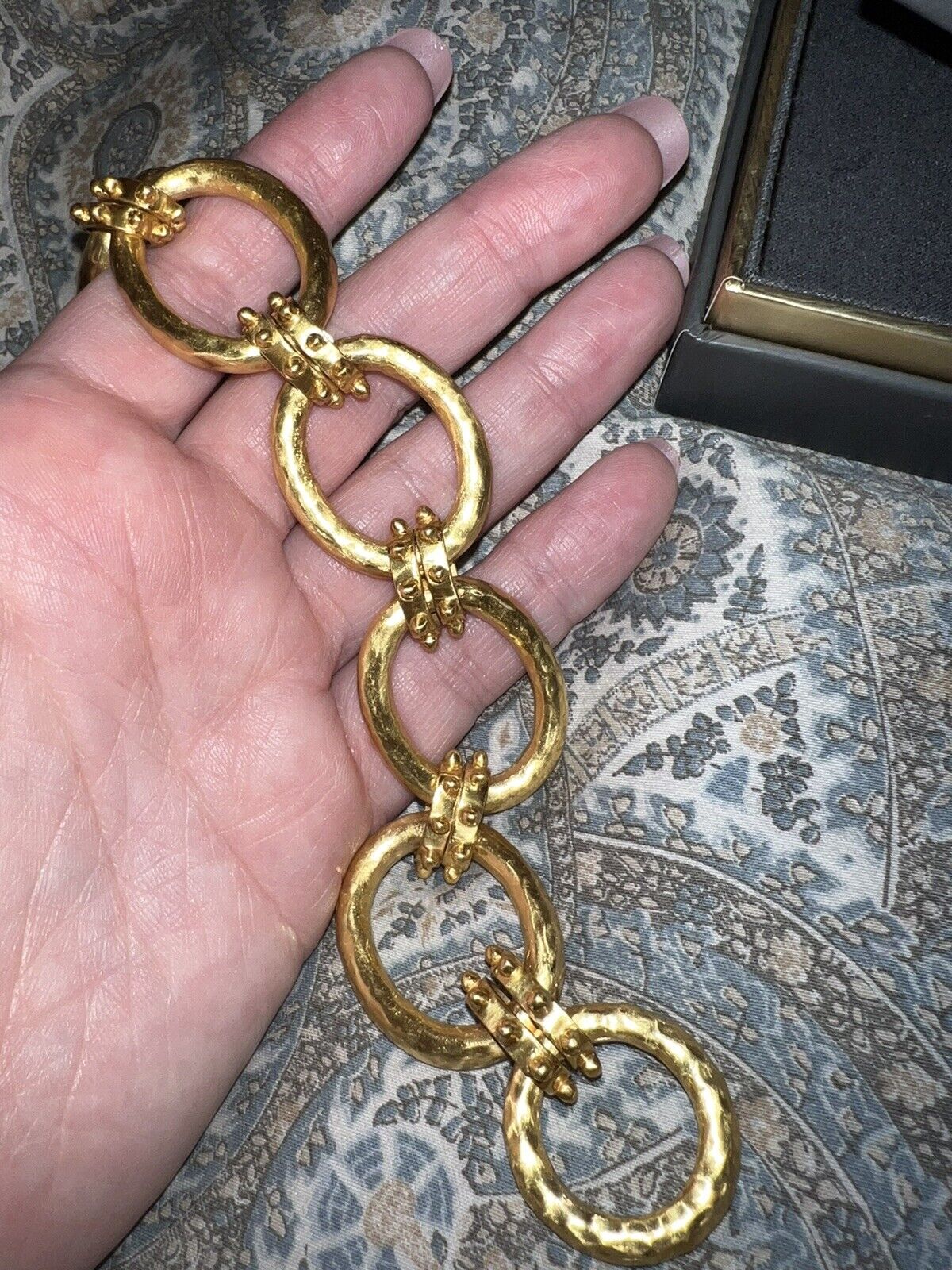 NEW Julie Vos Soho 24k Gold Plated Toggle Chain Link Bracelet NWOT 8.5” NWOT