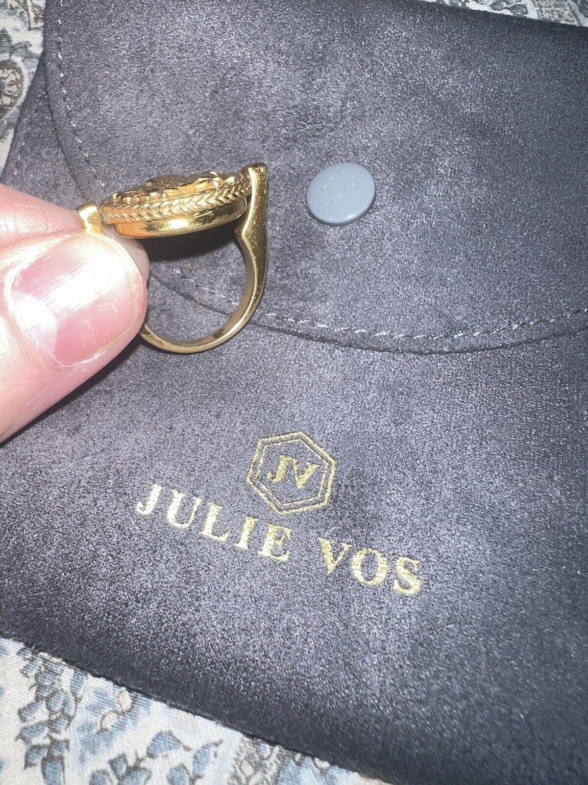 Julie Vos Coin Revolving Ring W/ Labradorite & Pegasus Two In One Sz 7 RARE