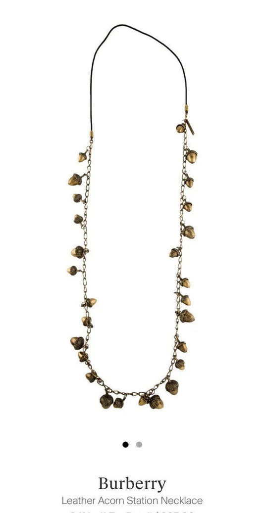 Burberry Long Acorn Necklace RARE Perfect Gift Retail $895  Gorgeous London UK