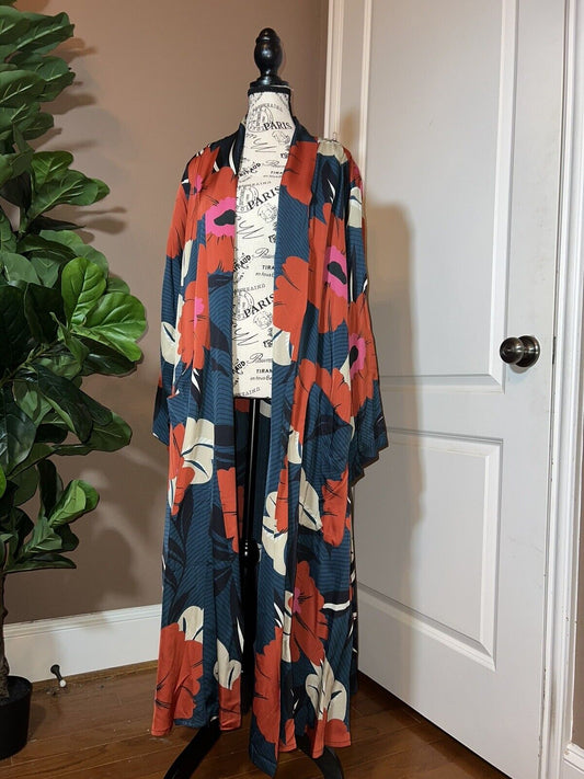 Johnny Was Sz 2X 2XL XXL Long Silky Duster Kimono    Full Length