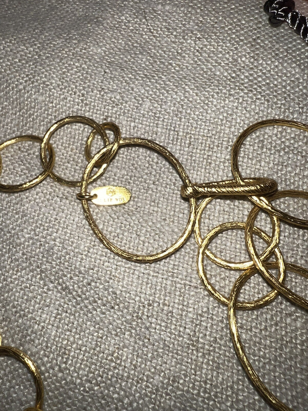 Julie Vos Long Link Necklace 36” 24k Gold Plated Julie Vos