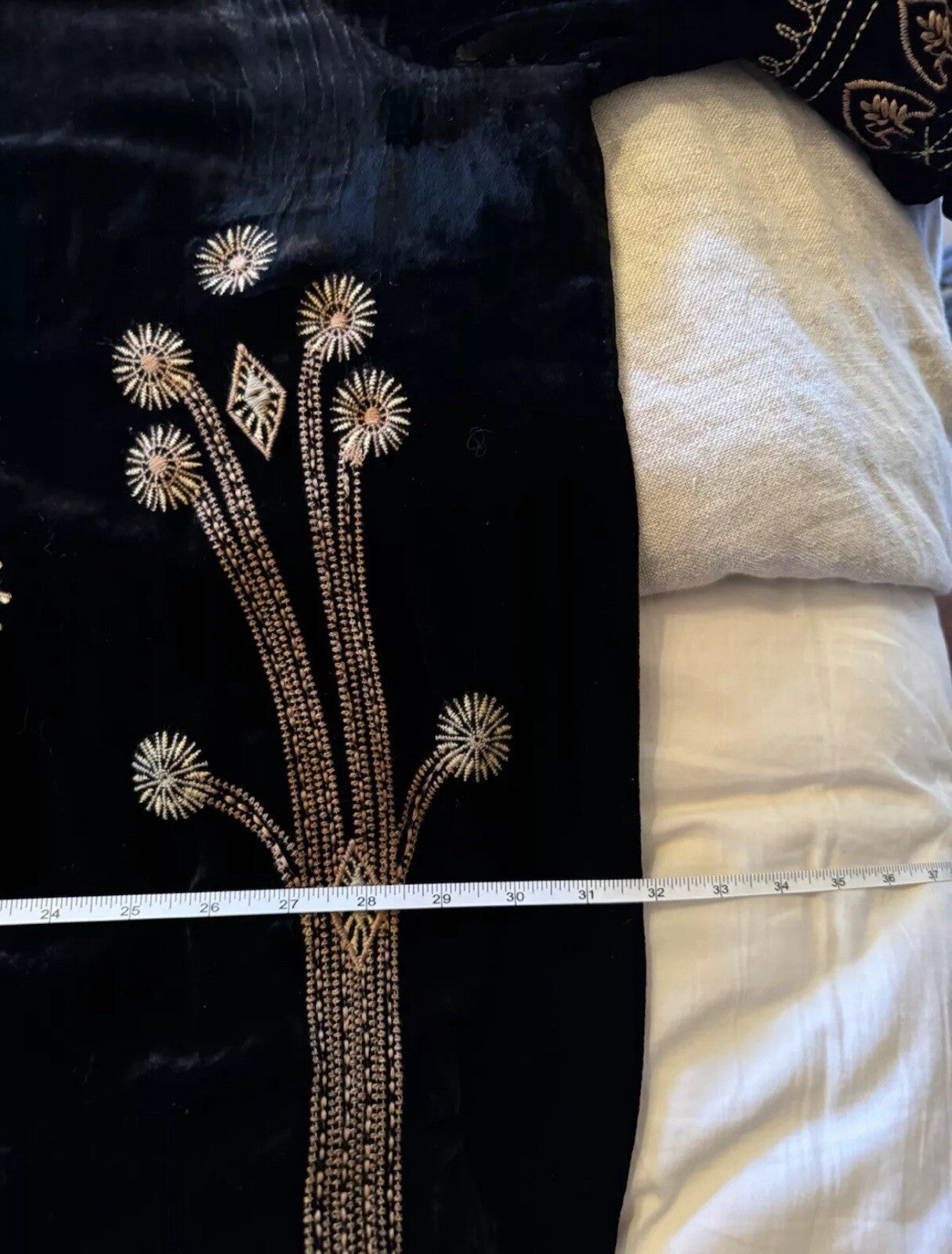 Johnny Was 3X Black & Gold Velvet Shift Mini Dress Tunic Top $528 Retail Johnny Was