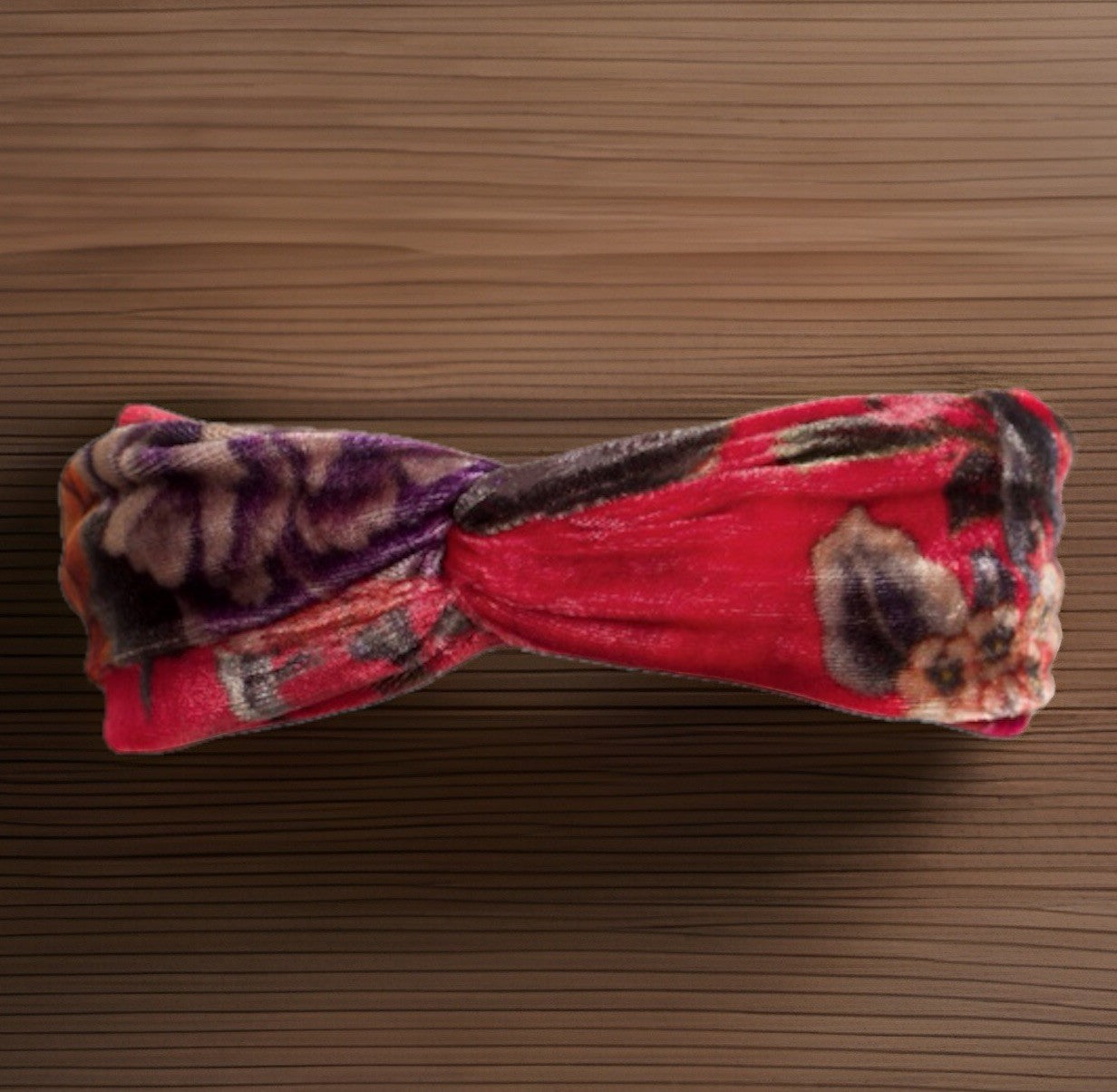 Johnny Was Red Ryuu Velvet Headband Bandana Wrap Hair Accessory Flower Johnny Was