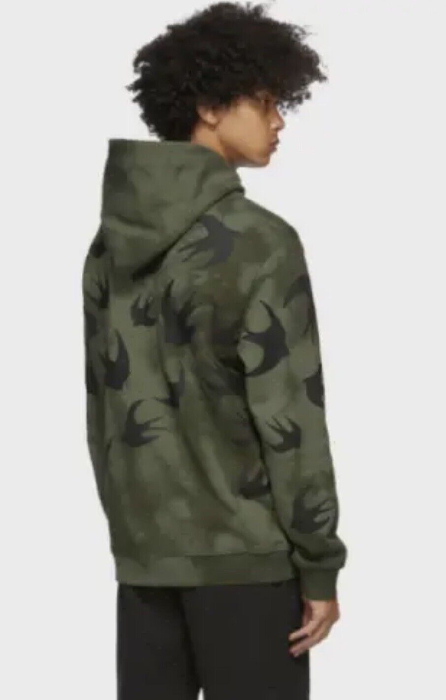 McQ Alexander McQueen Green Tie-Dye Swallows Hoodie Sweatshirt Swarm NWOT $440