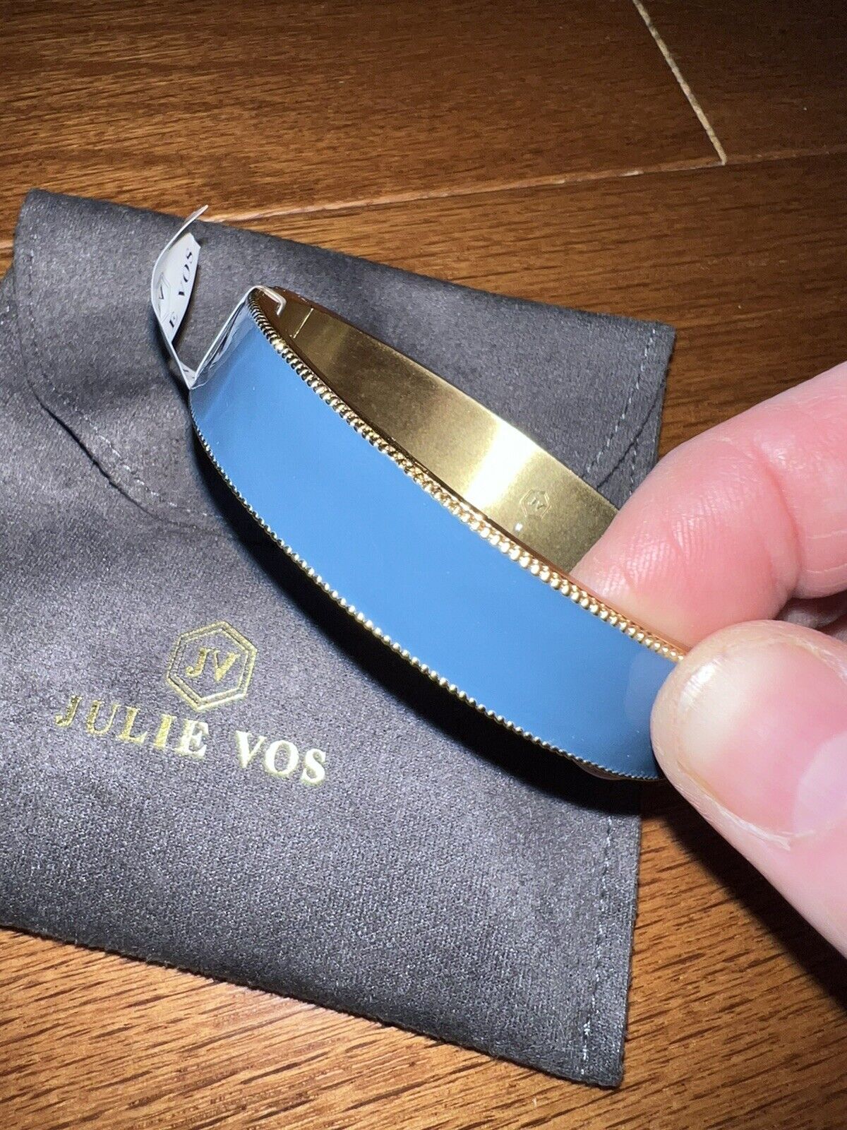 NEW Julie Vos Enamel Hinge Bangle Bracelet in a Beautiful Blue NWT