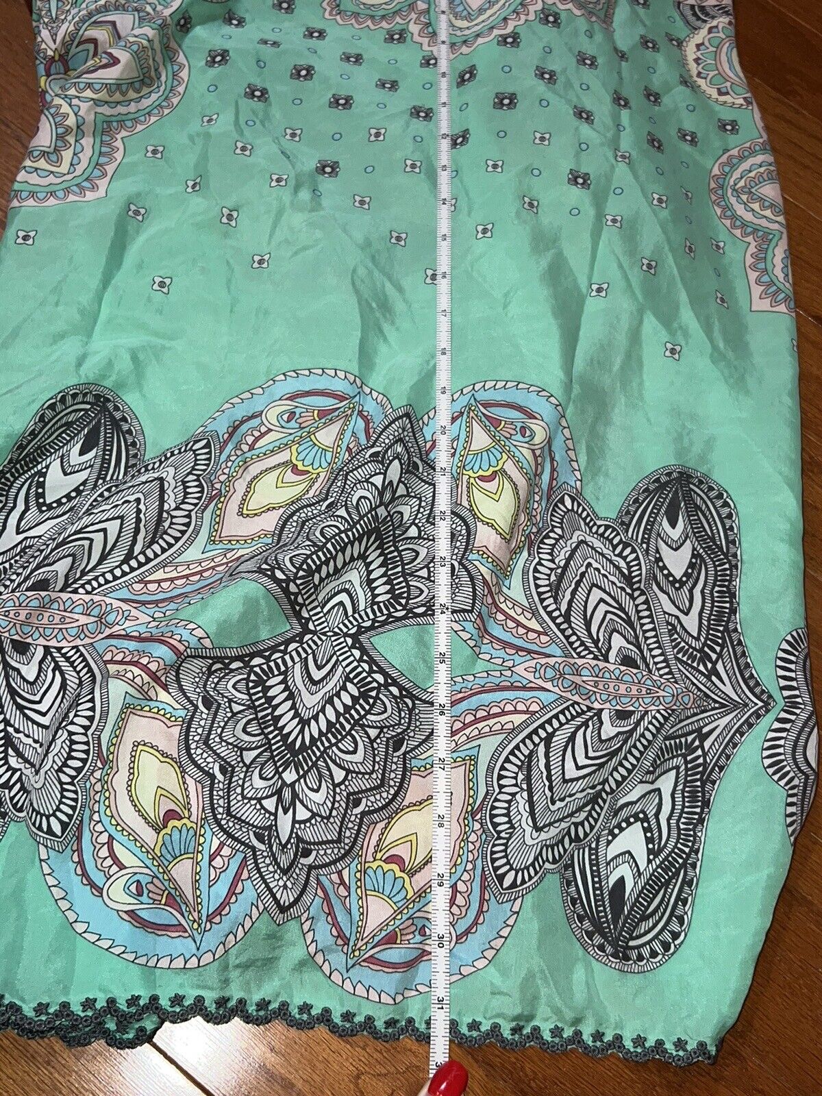 Johnny Was XXL 2X 2XL 100% Silk Long Sleeve Tunic Top Kimono Soft Green Exc Cond