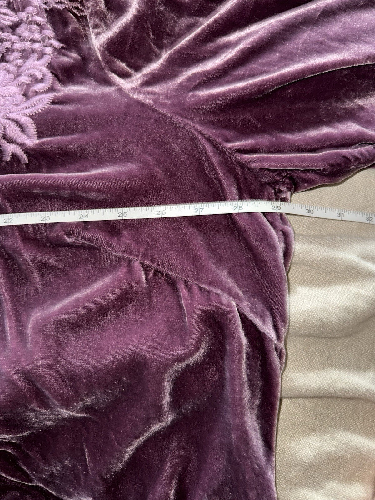 Johnny Was 3X 3XL  Purple Plum Velvet Tunic Top Mini Dress Tonal Embroidery Johnny Was