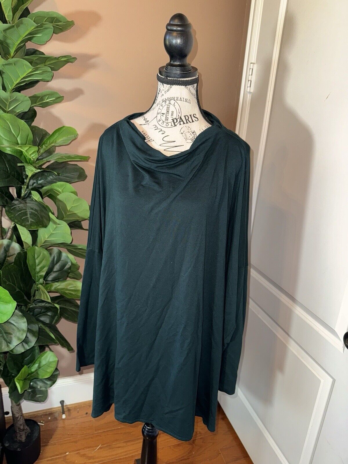 Bryn Walker Forest Green Dolman Sleeve Tunic Top XL 1X  MSRP $178