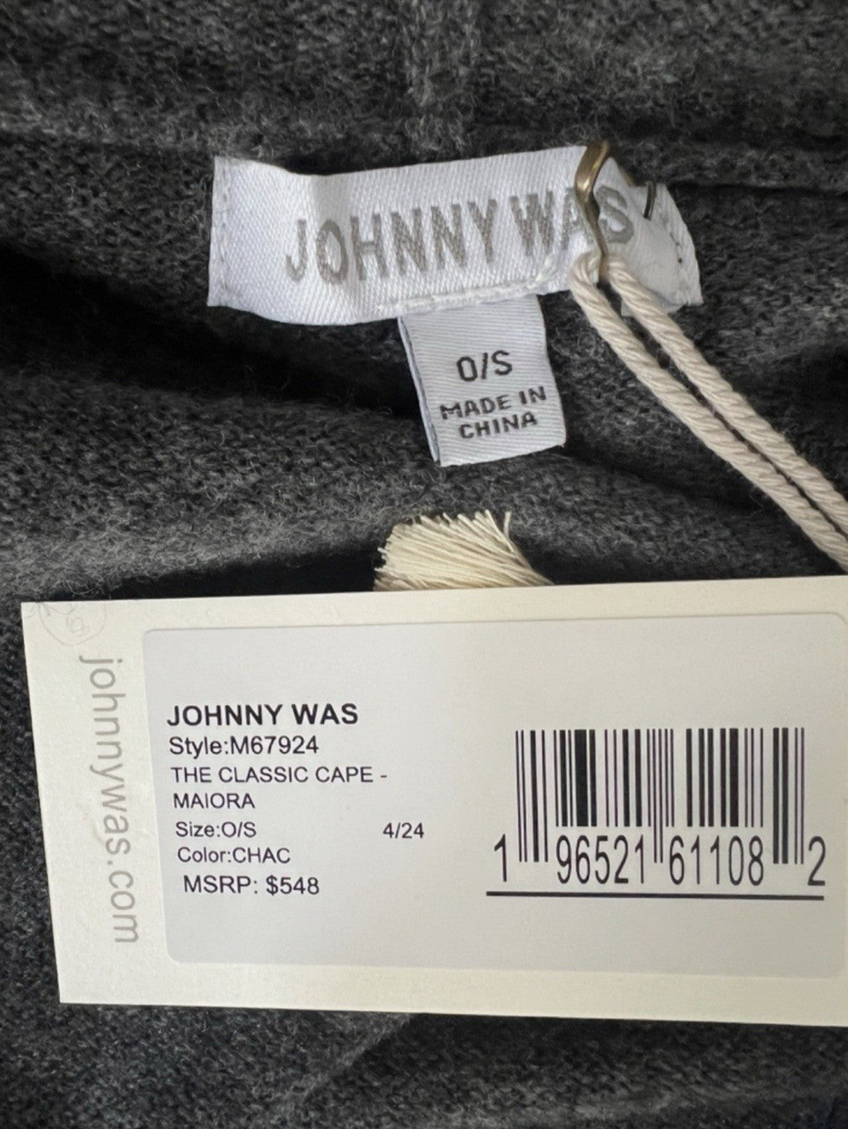 Johnny Was O/S Cashmere Hooded Poncho Wrap Cape Shawl Cardigan One Size Warm Johnny Was