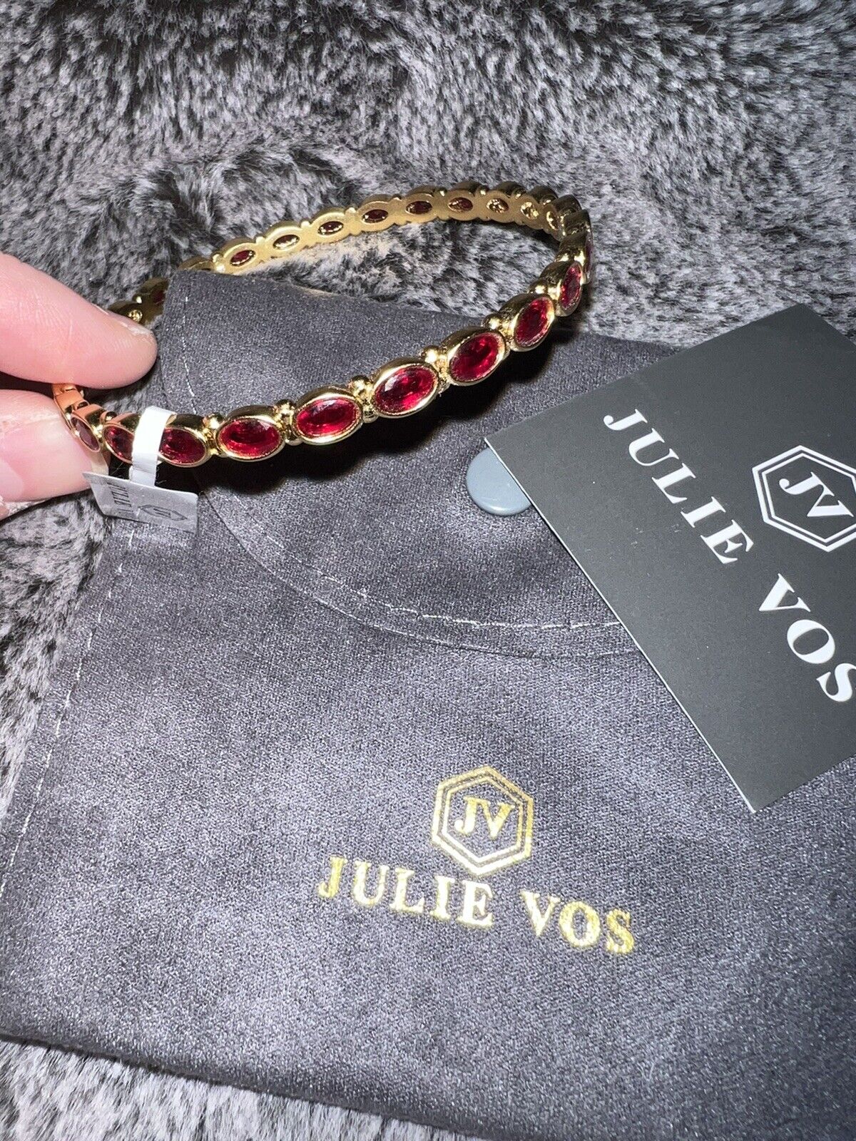 NEW Julie Vos Mykonos Ruby Bangle Sz Large NWT