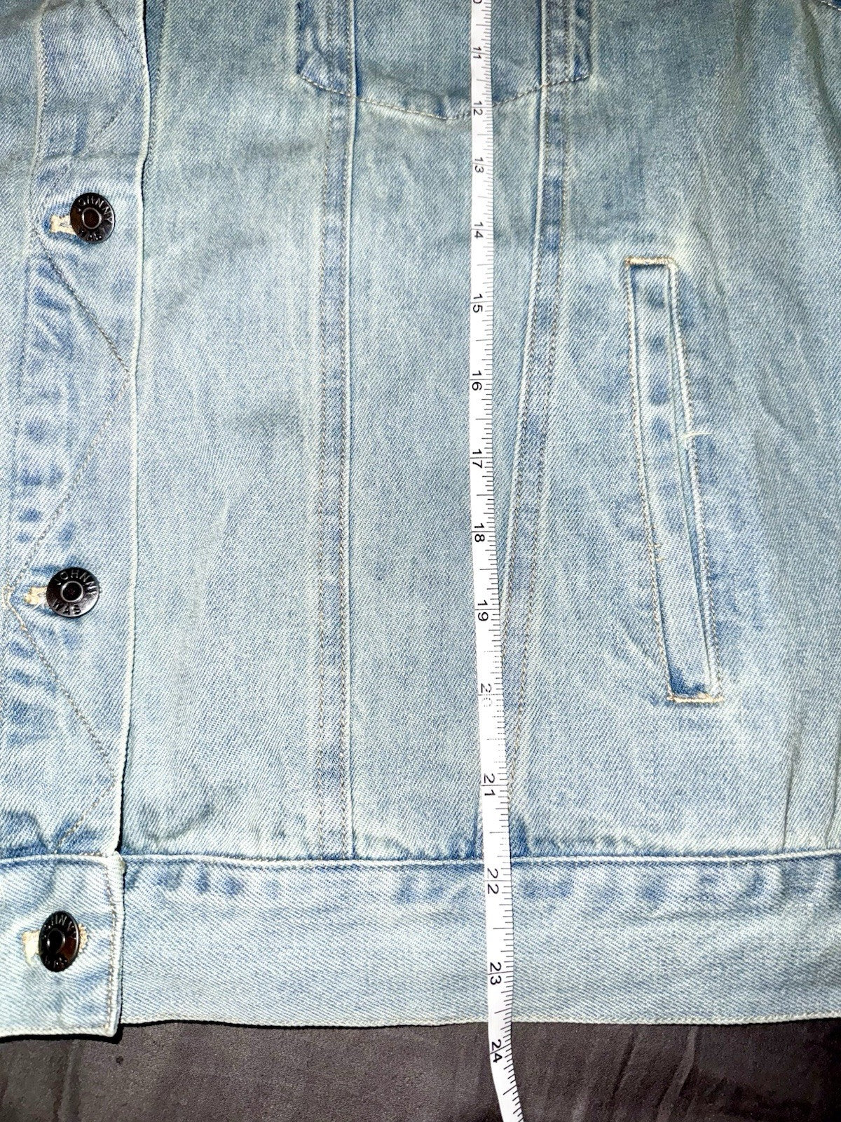 Johnny Was XL Denim Jacket Worker Coat Embroidered Phoenix Bird Light Wash Johnny Was