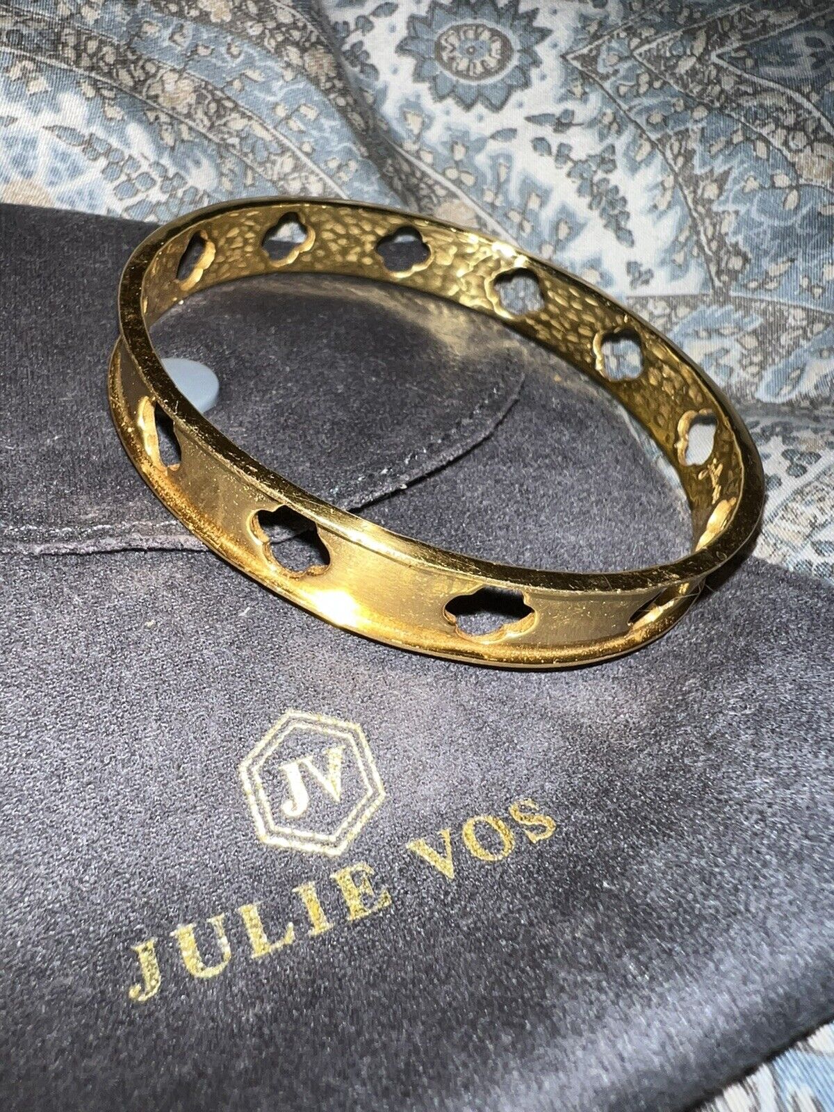 NEW Julie Vos Bangle Statement Bracelet Cutout Crosses NWOT